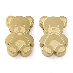 Ion Plating(IP) 304 Stainless Steel Beads, Bear, Real 14K Gold Plated, 12x8.5x3mm, Hole: 1.6mm(STAS-B075-15G)