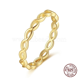 925 Sterling Silver Finger Rings, Infinity Ring for Women, Hollow Ring, with S925 Stamp, Real 14K Gold Plated, 2.7mm, US Size 7 3/4(17.9mm)(RJEW-C064-05C-G)