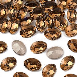 Preciosa&reg MAXIMA Crystal Fancy Stones, Czech Crystal, 435 12 601 Oval, Dura Foiling, 10220 Smoked Topaz, 14x10mm(X-PRC-FF14-10220)