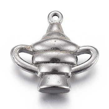 304 Stainless Steel Pendants, Trophy, Stainless Steel Color, 24x24.5x8mm, Hole: 1.8mm