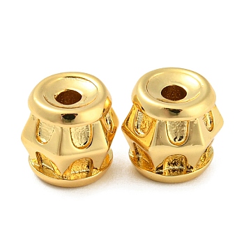 Rack Plating Eco-Friendly Brass Beads, Cadmium Free & Lead Free, Column, Real 18K Gold Plated, 7.5x7x8mm, Hole: 1.8mm