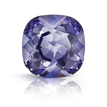 Preciosa&reg MAXIMA Crystal Fancy Stones, Czech Crystal, 435 36 132 Cushion Square, Dura Foiling, 20410 Tanzanite, 12x12mm