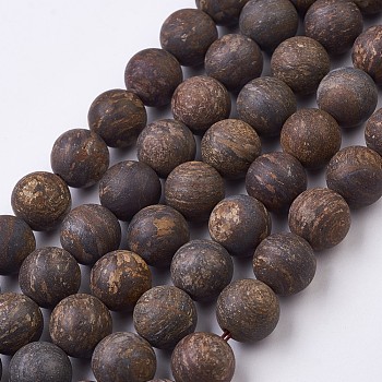 Natural Bronzite Bead Strands, Frosted, Round, 12~12.5mm, Hole: 1.5mm, about 32pcs/strand, 14.9 inch(38cm)