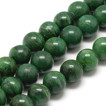 Natural African Jade Beads Strands, Round, 12mm, Hole: 1.5mm, about 33pcs/strand, 15.7 inch