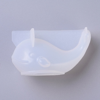 Silicone Molds, Resin Casting Molds, For UV Resin, Epoxy Resin Jewelry Making, Whale Shape, White, 78.5x42x44mm