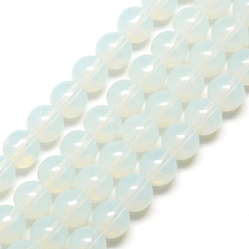 Imitation Jade Glass Beads Strands, Round, WhiteSmoke, 10mm, Hole: 1mm, about 33pcs/strand, 14.9~15.1 inch(38~38.5cm)