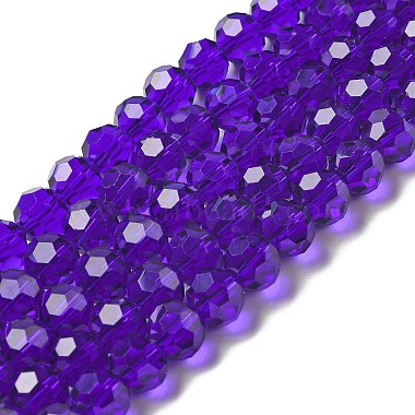 Blue Violet Round Glass Beads