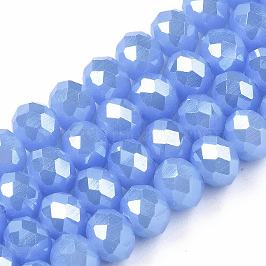 8mm CornflowerBlue Abacus Glass Beads