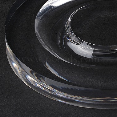 Flat Round Transparent Acrylic Single Bracelet/Bangle Display Tray(BDIS-I003-01D)-5
