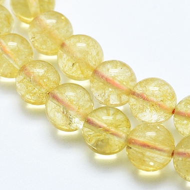Natural Citrine Beads Strands(G-E483-12-6mm)-3