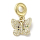 Rack Plating Brass Micro Pave Clear Cubic Zirconia European Dangle Charms(KK-R163-09G)-1