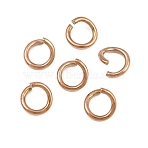 304 Stainless Steel Open Jump Rings, Ion Plating(IP), Rose Gold, 9x1.5mm, Inner Diameter: 6mm, 15 Gauge(STAS-M235-02I-RG)