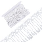 5 Yards Polyester Ribbon, Lace Triming, White, 3-3/4 inch(95mm)(OCOR-ME0001-42)