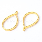 Alloy Open Back Bezel Pendants, for DIY UV Resin, Epoxy Resin, Pressed Flower Jewelry, Teardrop, Golden, 34x20.5x3mm, Hole: 2.5mm, Inner Diameter: 26X17mm(PALLOY-WH0082-36A)