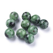 Natural Rudy in Zoisite Beads, Gemstone Sphere, No Hole/Undrilled, Round, 17.5~18mm(X-G-L564-004-E01)