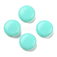 Opaque Acrylic Beads, Flat Round, Turquoise, 12x4.5mm, Hole: 1.2mm, about 1100pcs/500g(OACR-B013-19B)