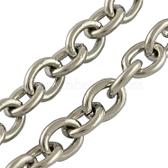 304 Stainless Steel Cable Chains, Unwelded, Oval, Stainless Steel Color, 5x4x1.0mm(X-CHS-R003-1.0mm)