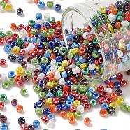 Glass Seed Beads, Opaque Colors Lustered, Round, Mixed Color, 2mm, Hole: 1mm, about 30000pcs/pound(SEED-A012-2mm)