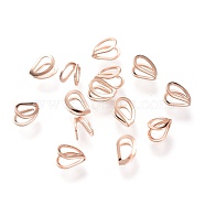 304 Stainless Steel Pendant Bails, Teardrop, Rose Gold, 5.5x4x3mm, Hole: 2.5x3mm(STAS-F263-02RG)
