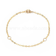 Brass Curb Chain Bracelet for Men Women, Golden, 7 inch(17.7cm)(BJEW-JB09135)