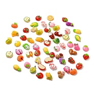 Opaque Resin Fruit & Vegetable Adhesive Back Cartoon Stickers, Pineapple Apple Strawberry Corn Pumpkin Decals for Kid's Art Craft, Mixed Shapes, 13~23x12~19x3.5~8.5mm(RESI-K019-46)