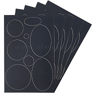 Rectangle with Round & Oval Pattern Self-adhesive Nylon Applique, Repair Patch, Sewing Craft Accessories, Black, 15.1x10.8x0.03cm(PATC-WH0007-33A)