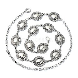 Oval Link Chain Waist Chains, Alloy Chain Belt for Skirt Dress Overcoat Accessories, Antique Silver, 26-1/4 inch(66.7cm)(AJEW-CJC0006-03AS)