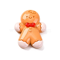 Christmas Series Opaque Resin Cabochons, Gingerbread Man, 28.5x22.5x7mm(RESI-Q010-02F)