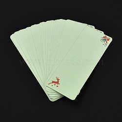 Paper Card, DIY Bookmark Card, Rectangle, Honeydew, Bell Pattern, 140x49x0.5mm, Hole: 4mm, 20pcs/bag(DIY-F081-01A)
