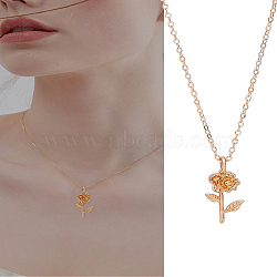 1Pc Alloy Flower Shape Pendant Necklaces for Women, Golden, 16.46 inch(41.8cm)(NJEW-LP0004-19)
