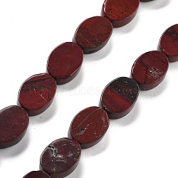 Natural Red Rainbow Jasper Beads Strands, Oval, 14x10x5mm, Hole: 0.5mm, about 28pcs/strand, 15.55''(39.5cm)(G-P559-B19-01)