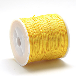 Nylon Thread, Chinese Knotting Cord, Gold, 1.5mm, about 142.16 yards(130m)/roll(NWIR-Q009B-543)
