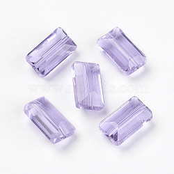 16mm Lilac Rectangle Glass Beads(SWAR-F081-10x16mm-04)
