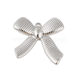 Non-Tarnish 304 Stainless Steel Pendants, Bowknot Charm, Stainless Steel Color, 29x26x3mm, Hole: 1.5mm(STAS-S125-02P-03)