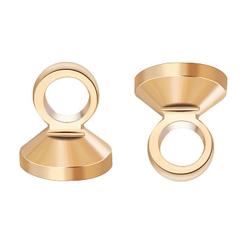 Brass Pendant Bails, Long-Lasting Plated, Real 18K Gold Plated, 4x3.5mm, Hole: 2mm, 20pcs/set