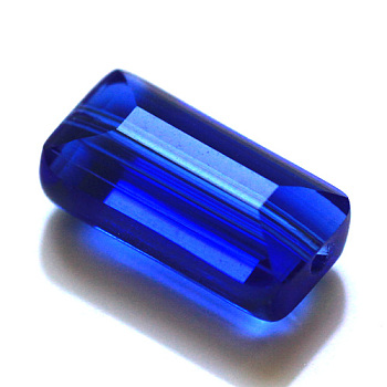 Imitation Austrian Crystal Beads, Grade AAA, Faceted, Rectangle, Blue, 4.55x8x3mm, Hole: 0.7~0.9mm