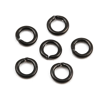 304 Stainless Steel Open Jump Rings, Ion Plating(IP), Black, 3.5x0.7mm, Inner Diameter: 2.3mm, 21 Gauge