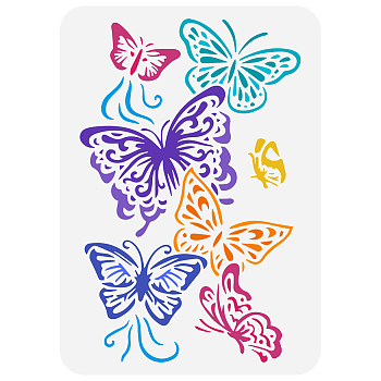 Plastic Hollow Out Drawing Painting Stencils Templates, for Painting on Scrapbook Fabric Tiles Floor Furniture Wood, Butterfly, 29.7x21cm