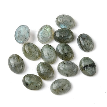 Natural Labradorite Cabochons, Oval, 8~8.5x6~6.5x2.5~3.5mm