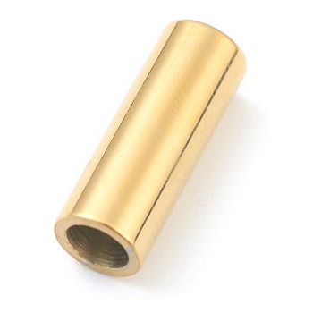 Ion Plating(IP) 304 Stainless Steel Magnetic Clasps, Column, Real 18k Gold Plated, 16x6mm, Hole: 3.5mm & 4mm