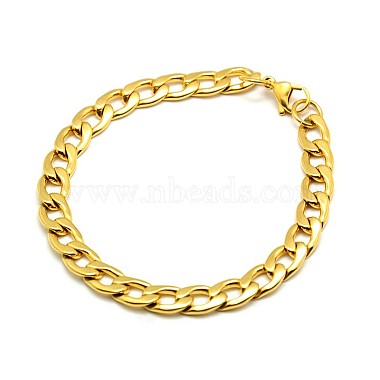 304 Stainless Steel Curb Chain/Twisted Chain Bracelets(STAS-A028-B125)-2