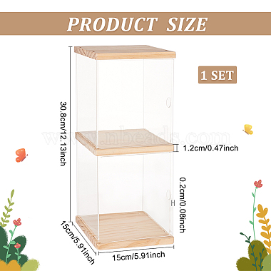 2-Tier Transparent Acrylic Minifigures Display Case(ODIS-WH0043-24A)-2