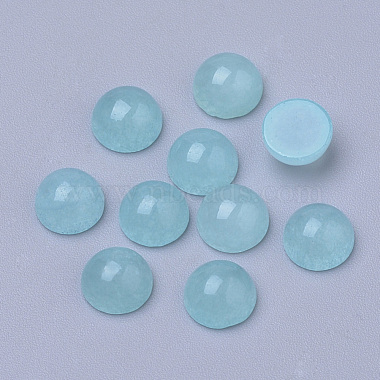 6mm MediumTurquoise Half Round White Jade Cabochons