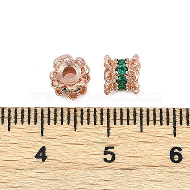 Brass Micro Pave Cubic Zirconia Beads(KK-H202-14RG)-3