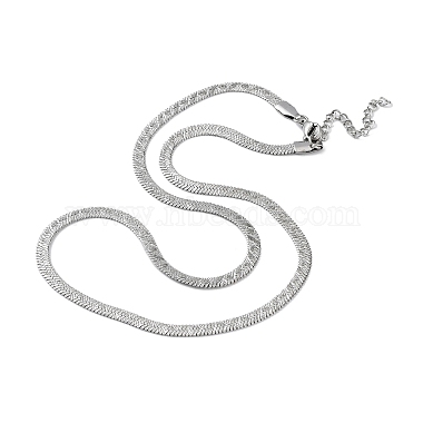 304 Stainless Steel Herringbone Chain Necklaces(NJEW-P282-04P)-2
