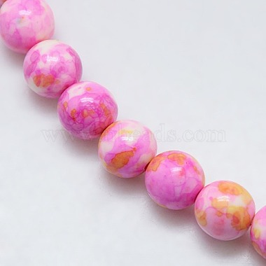 Synthetic Ocean White Jade Beads Strands(G-L019-6mm-02)-2