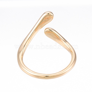 Bague de manchette ouverte en forme de larme en laiton pour femme(RJEW-T001-90G)-2