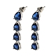 Boucles d'oreilles à clous en verre et laiton(EJEW-H310-01P-02)-1