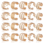 16 Bags Alloy C-Shaped Cuff Earrings for Unisex, Golden, 6~9x10.5~13mm, 5pcs/bag(EJEW-DC0001-49G)