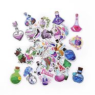 Cartoon Magic Potion Paper Stickers Set, Adhesive Label Stickers, for Water Bottles, Laptop, Luggage, Cup, Computer, Mobile Phone, Skateboard, Guitar Stickers, Mixed Color, 50~75x40~55x0.3mm, 50pcs/bag(DIY-G066-44)